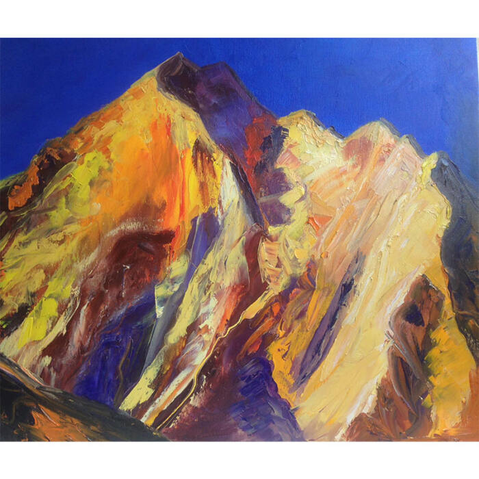 montagna gialla e blu