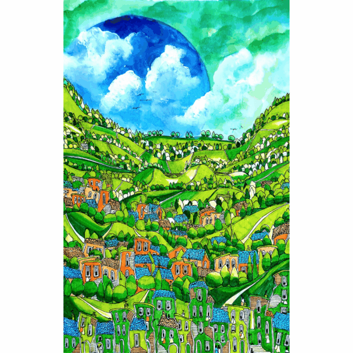 Il villaggio dai tetti blu