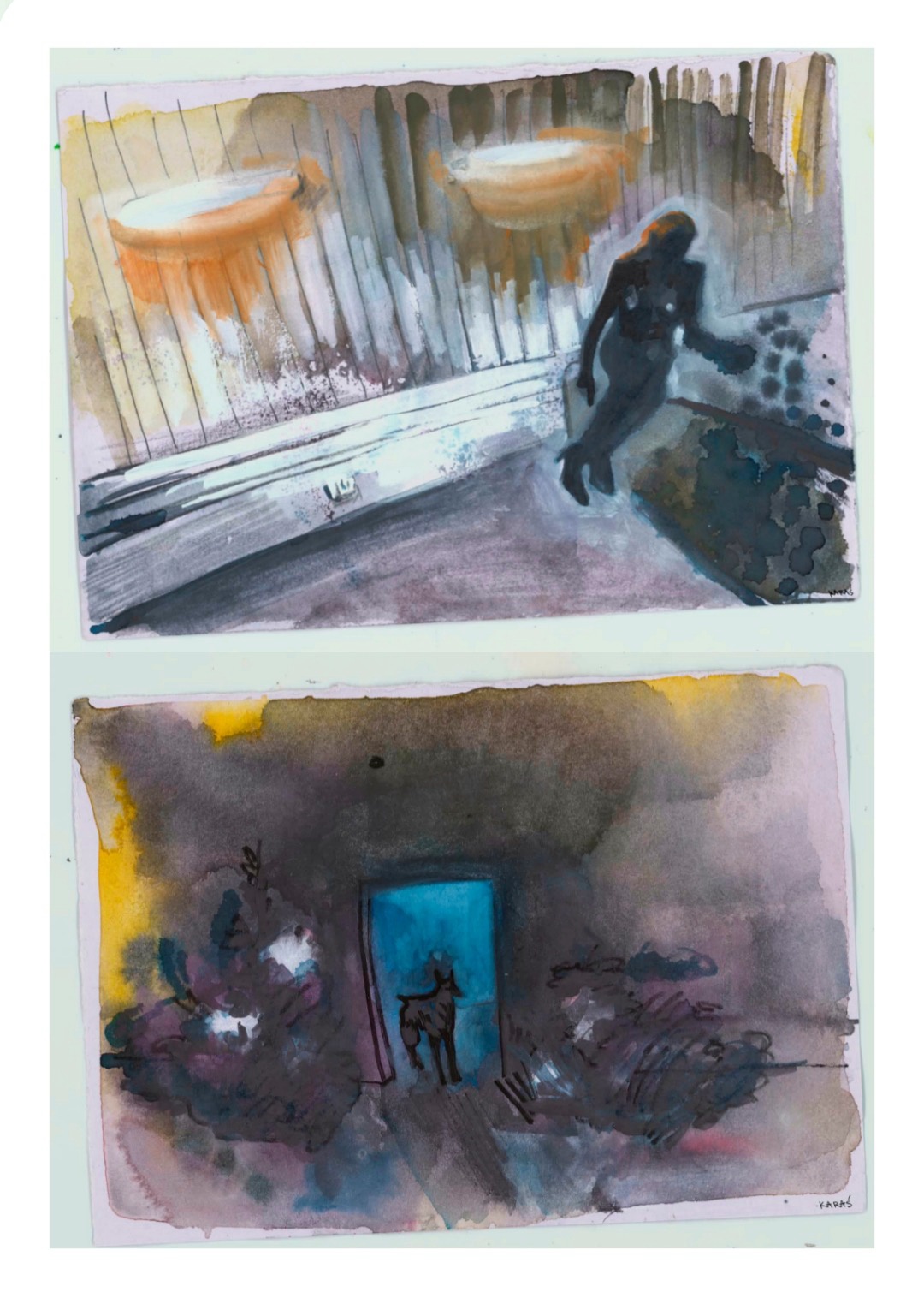 "ominous sounds" diptych