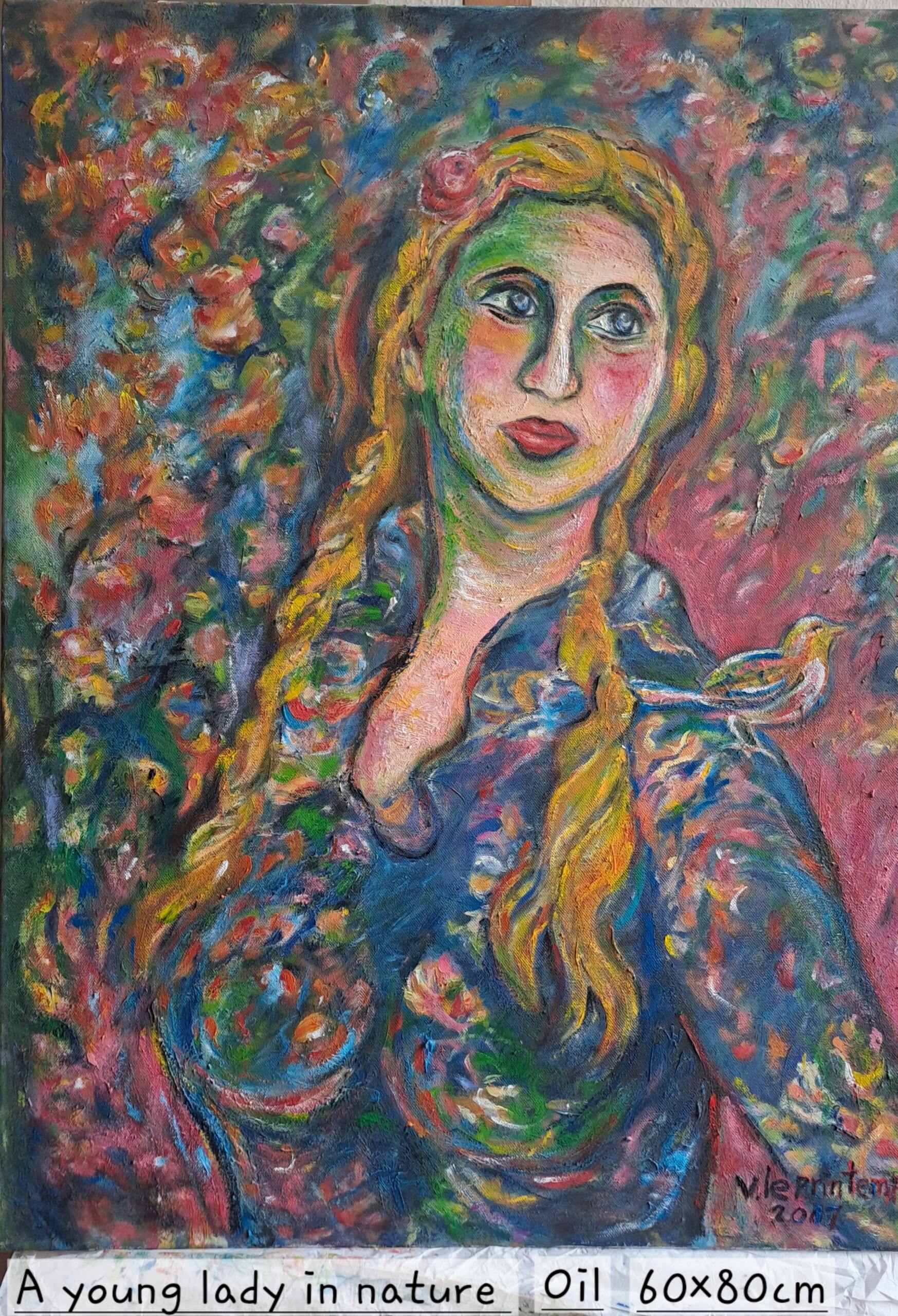 A young lady in nature
