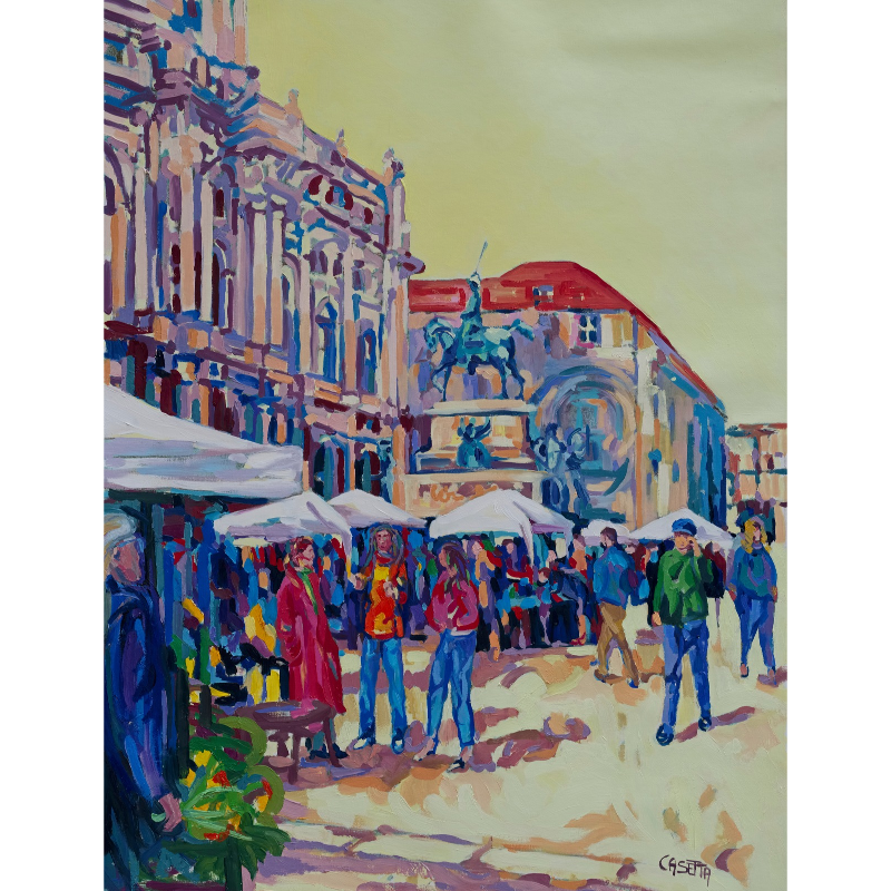 Mercatino in piazza Carignano